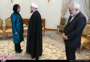 دیدار کاترین اشتون با حسن روحانی+تصاویر